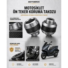 Motobros Motosiklet Aks Koruma Takozu Honda Pcx Uyumlu Motosiklet Ön Teker Takozu - Gri Renk - 2 Adet