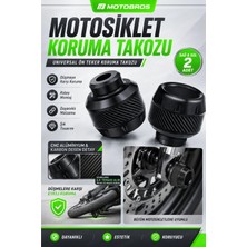 Motobros Motosiklet Aks Koruma Takozu Üniversal Motosiklet Ön Teker Takozu - Siyah Renk - 2 Adet