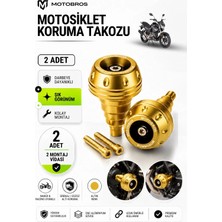 Motobros Motosiklet Koruma Takozu Drift L Uyumlu Motor Takozu Egsoz Koruma Takozu Gold 2’li Set Universal Grenaj Koruma Takozu Montaj Vidalı