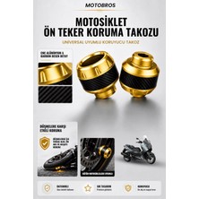 Motobros Motosiklet Aks Koruma Takozu Yamaha Nmax Uyumlu Motosiklet Ön Teker Takozu - Sarı Renk - 2 Adet