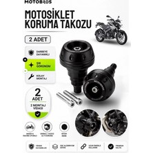 Motobros Motosiklet Koruma Takozu Bajaj Pulsar NS200 Uyumlu Motor Takozu Egsoz Koruma Takozu Siyah 2’li Set Universal Grenaj Koruma Takozu Montaj Vidalı
