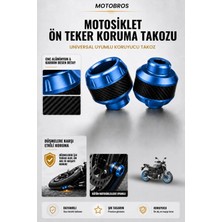 Motobros Motosiklet Aks Koruma Takozu Yamaha MT07 Uyumlu Motosiklet Ön Teker Takozu - Mavi Renk - 2 Adet