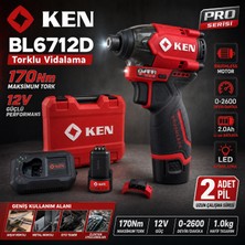 Ken 6712D Torklu Vidalama Matkap 170NM 12WOLT 2,0AH