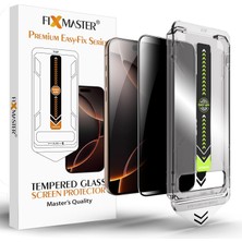 Fixmaster iPhone 17 Pro ile Uyumlu Hayalet () Temperli Cam, Easy Fix Kolay Kurulum Serisi Yüksek Kal
