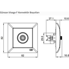 Aesco 1 Adet Günsan Visage Beyaz Tv Priz Sonlu F Konnektörlü Çerçevesiz