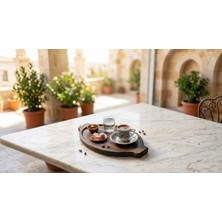 Famwood Art Doğal Ahşap Çok Amaçlı Sunumluk, Çerezlik, Kahvelik, Yağdanlık Altlığı