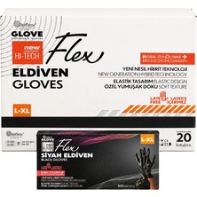 Reflex Tek Kullanımlık TPE Pudrasız Siyah Eldiven 100'lü Kutu x 20