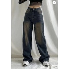 Balina Tech Kahverengi Yıkamalı Baggy Jean Unisex Kot Pantolon