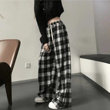 Balina Siyah Beyaz Detay Bol Oversize Eşofman Altı