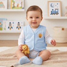 Bambik Nayinom Arı Nakışlı Penye Bebek Yeleği 0-12 Ay