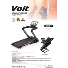 Voit Jogway Mirror Koşu Bandı 3.5 Hp Brushless Motor, 20 Km/h, 15 Kademe Eğim, 15" Ekran, Bluetooth