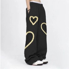 Balina Siyah Triple Heart Oversize (Unisex) Eşofman