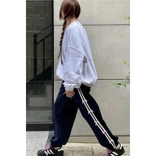 Balina Mavi Coquette Tech Side Stripe Paraşüt Unisex Eşofman Altı