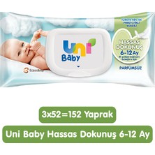 Uni Baby Hassas Dokunuş Islak Mendil 3X52 156 Yaprak