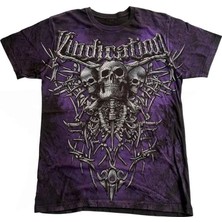 Balina Siyah Mor Vindication Skull Skeleton Gotik Y2K Unisex T-Shirt