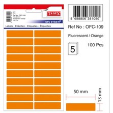 Tanex OFC-109 Flo Turuncu Ofis Etiketi 5li Paket