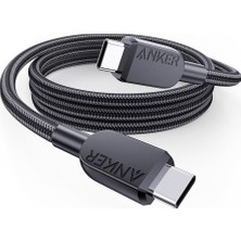 Nacario Anker 240 W Usb-C - Usb-C Kablosu, 90 cm Çift Örgülü Naylon Tip-C Şarj Kablosu, iPhone 17 Pro Max/iphone Air/16/15 Serisi, Samsung Galaxy S25/S24, MacBook Pro/air, iPad Pro/air Için