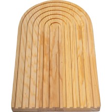 Deconore Rainbow Oval Ahşap Sunum Tahtası Naturel (24X14 Cm)