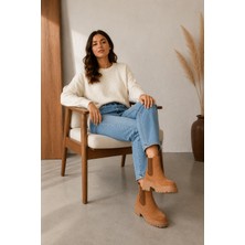 Butik Noble Shoes Hakiki Deri Süet Chelsea Kadın Bot