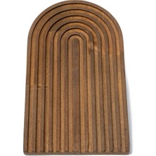 Deconore Rainbow Oval Ahşap Sunum Tahtası Ceviz (24X14 Cm)