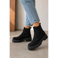 Butik Noble Shoes Hakiki Deri Süet Chelsea Kadın Bot