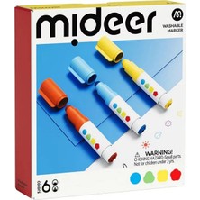 Mideer Yuvarlak Çift Uçlu Yıkanabilir Marker - 6 Renk