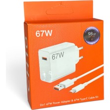 67W Hızlı Şarj Adaptörü + Type-C Kablolu Hızlı Şarj Cihazı 2'li Set