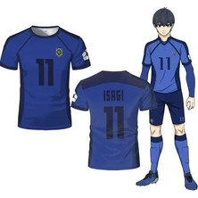 Balina Mavi Anime Blue Lock 11 Isagi Forma Unisex T-Shirt