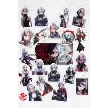 Zipzap Arlecchino Genshin Impact Anime Gacha Yapışkanlı Folyo Sticker Paketi (20 Adet)