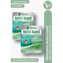 Wellvalens Relief Guard İkili Paket 48 Çiğnenebilir Tablet | Nane Aromalı, Kalsiyum + Magnezyum Karbonat