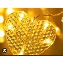 Ynt İthalat Kalp Perde LED 3m 6 Sıra 12 Adet Kalp LED Işık Gün Işığı
