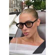 Ren Eyewear Elara Kadın Güneş Gözlüğü UV400 Korumalı Hafif Siyah Çerçeve Açık Renk Cam Popüler