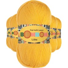 5 Adet Lüks Patik Ipi Yünü Sarı 98289 - Bonbon Mudanis