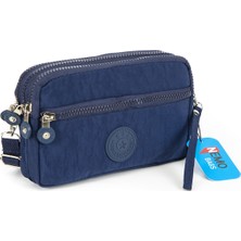 Nemo Bags Lacivert Büyük Cüzdan Su Geçirmez 4 Gözlü Bileklikli ve Askılı (1.30cm) 20x12CM