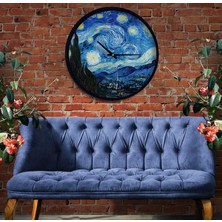 Emya Home Vincent Van Gogh 70 cm The Starry Night Ahşap Duvar Saati