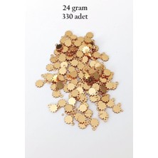 Royaleks Group Oya Abiye Bileklik Kolye Pleksi Metalik Plastik Pul Altın Renk 24 Gram 330 Adet - BNC534