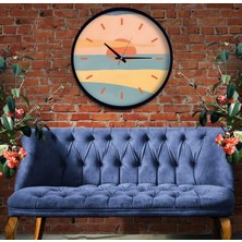 Emya Home Sunset 70 cm El Yapımı Ahşap Duvar Saati