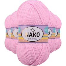 5 Adet Elite Baby El Örgü Ipi Tüylenmeyen Bebek Yünü Açık Pembe 6936 - Nako Mudanis
