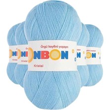 5 Adet Kristal El Örgü Lif Ipi Ufuk Mavisi 98231 - Bonbon Mudanis