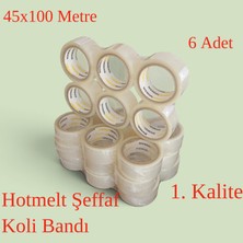 Elma Shop 6 Adet - Liebherrman - 45X100 Metre Hotmelt 1. Kalite Şeffaf Koli Bandı -Aynı Gün Kargo