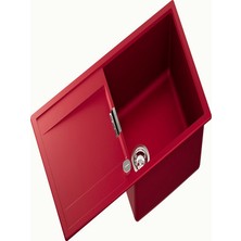 Schock Mono D-100L Rouge - 81 Granit Mutfak Eviyesi Kırmızı