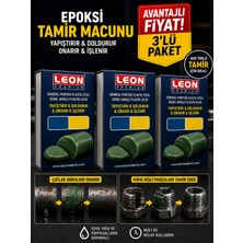 Leon Premium *3 Adet* Çift Bileşenli Plastik Çelik Tamir Macunu 40 Gram