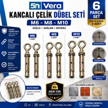 5N Vera M6-M8-M10 Kancalı Çelik Dübel Seti