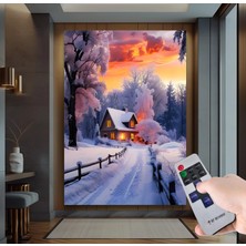 Emya Home LED Işıklı Uzaktan Kumandalı Kış Kanvas Tablo