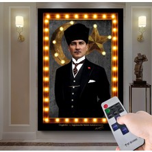Emya Home LED Işıklı Uzaktan Kumandalı Atatürk Kanvas Tablo