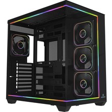 GameBooster Nyvra Sync Core 4*argb Pwm Fan Atx Tower Argb Şerit Siyah Gaming Kasa (No Psu) (JBST-GBSMS03)
