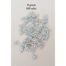 Royaleks Group Oya Abiye Bileklik Kolye Pleksi Metalik Plastik Pul Gümüş Renk 8 Gram 100 Adet - BNC528