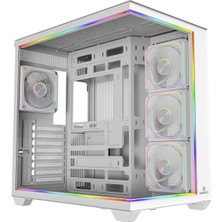 GameBooster Nyvra Sync Core 4*argb Pwm Fan Atx Tower Argb Şerit Beyaz Gaming Kasa (No Psu) (JBST-GBSMS03-W)