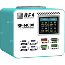 Kızılelma Teknik Rf4 RF-MC08 150W Akıllı Tam Renkli LCD Ekranlı Çoklu Bağlantı Noktalı Şarj Cihazı, Cep Telefonu / Dizüstü Bilgisayar Şarjı Için