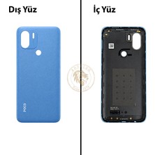 Arsking Poco C51 Mavi Arka Pil Kapağı Batarya Kapağı Lazer Kesim Back Cover